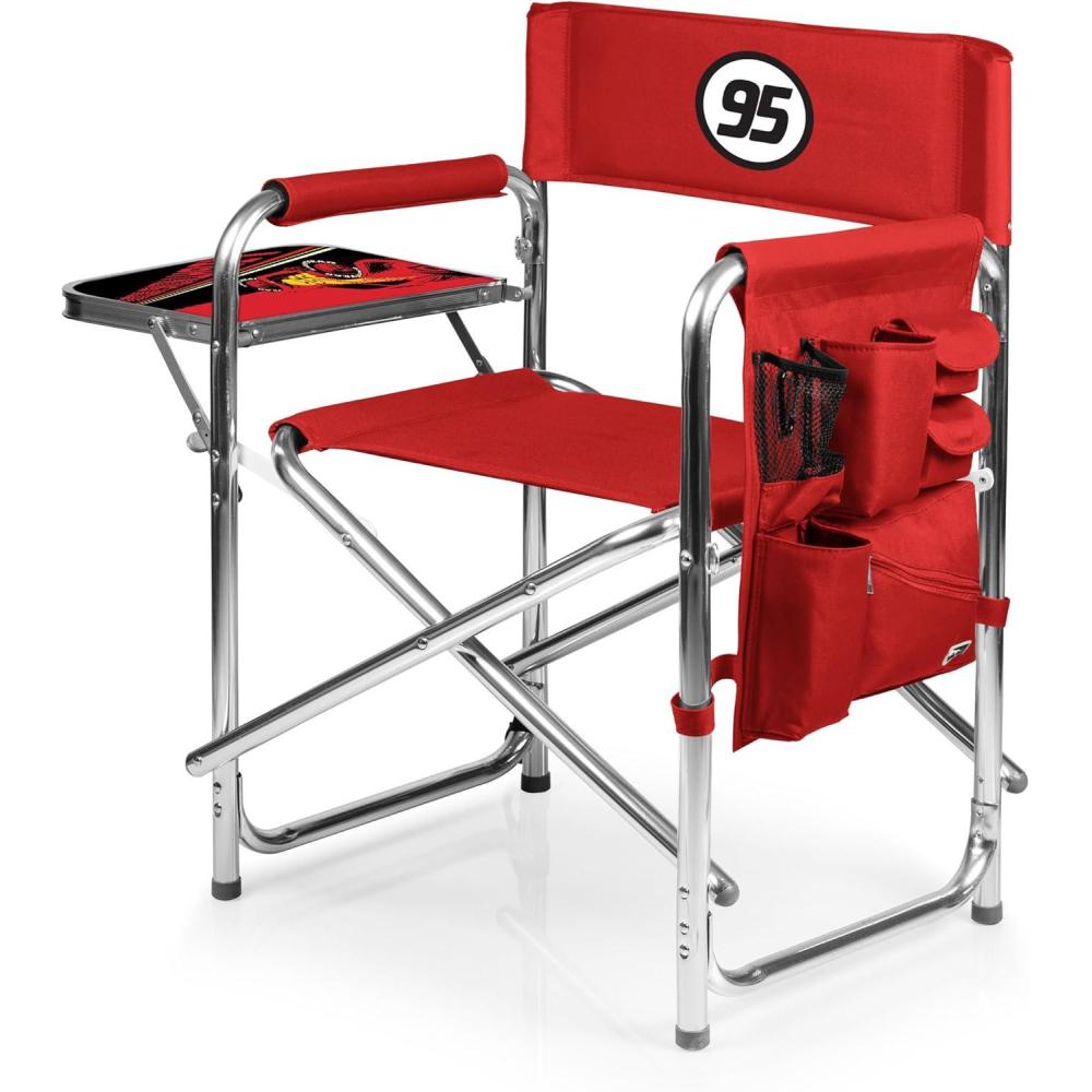 imageONIVA a Picnic Time Brand Disney Nightmare Before Christmas Jack Sports Chair with Side Table Beach Chair Camp Chair for Adults BlackDisney Pixar Cars Lightning Mcqueen Red