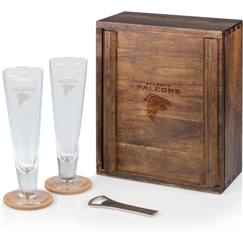 imagePICNIC TIME Brown Atlanta Falcons Pilsner Beer Gift Set for 2