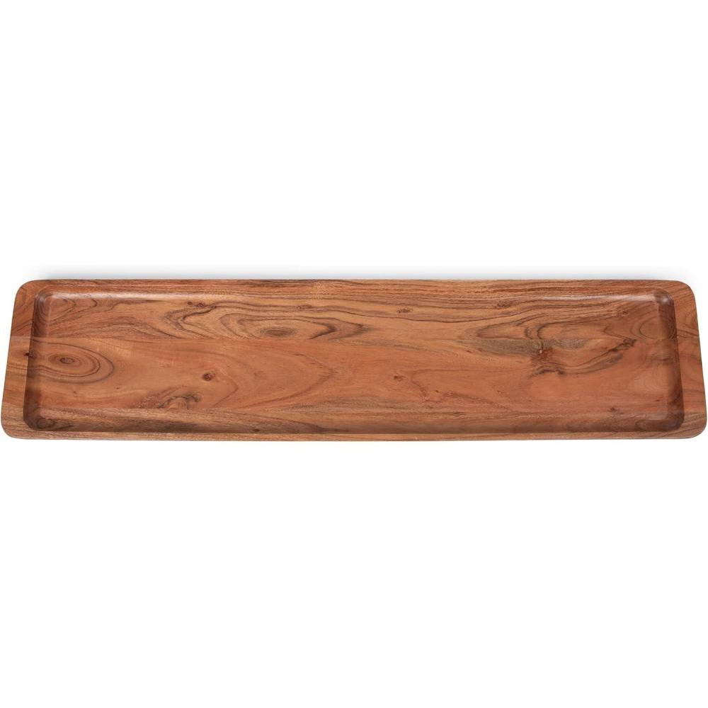 imagePICNIC TIME Canap Appetizer Serving Tray Long Rectangular Charcuterie Board Acacia Wood Cheese Board Grazing Board Acacia Wood