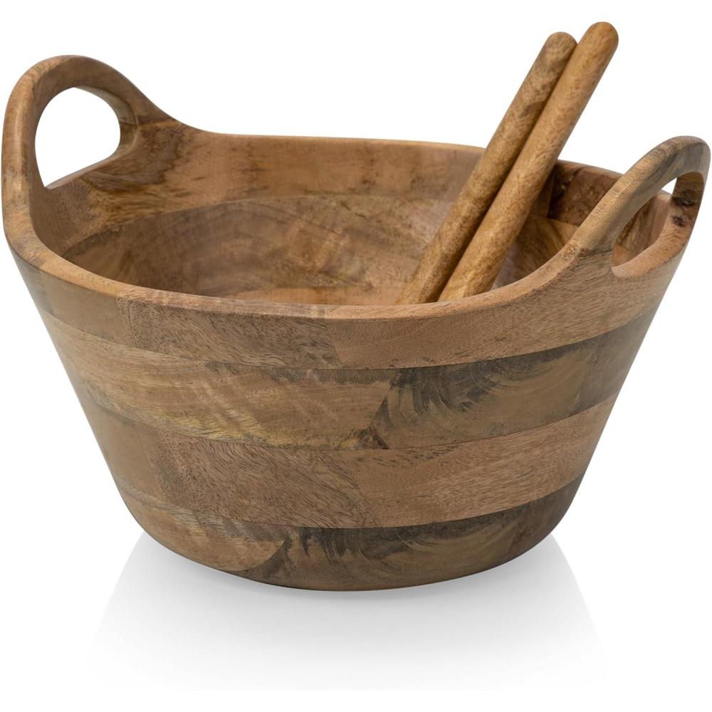 imagePICNIC TIME Ciotola Serving Bowl Salad Bowl Wooden Mixing Bowl Mango Wood