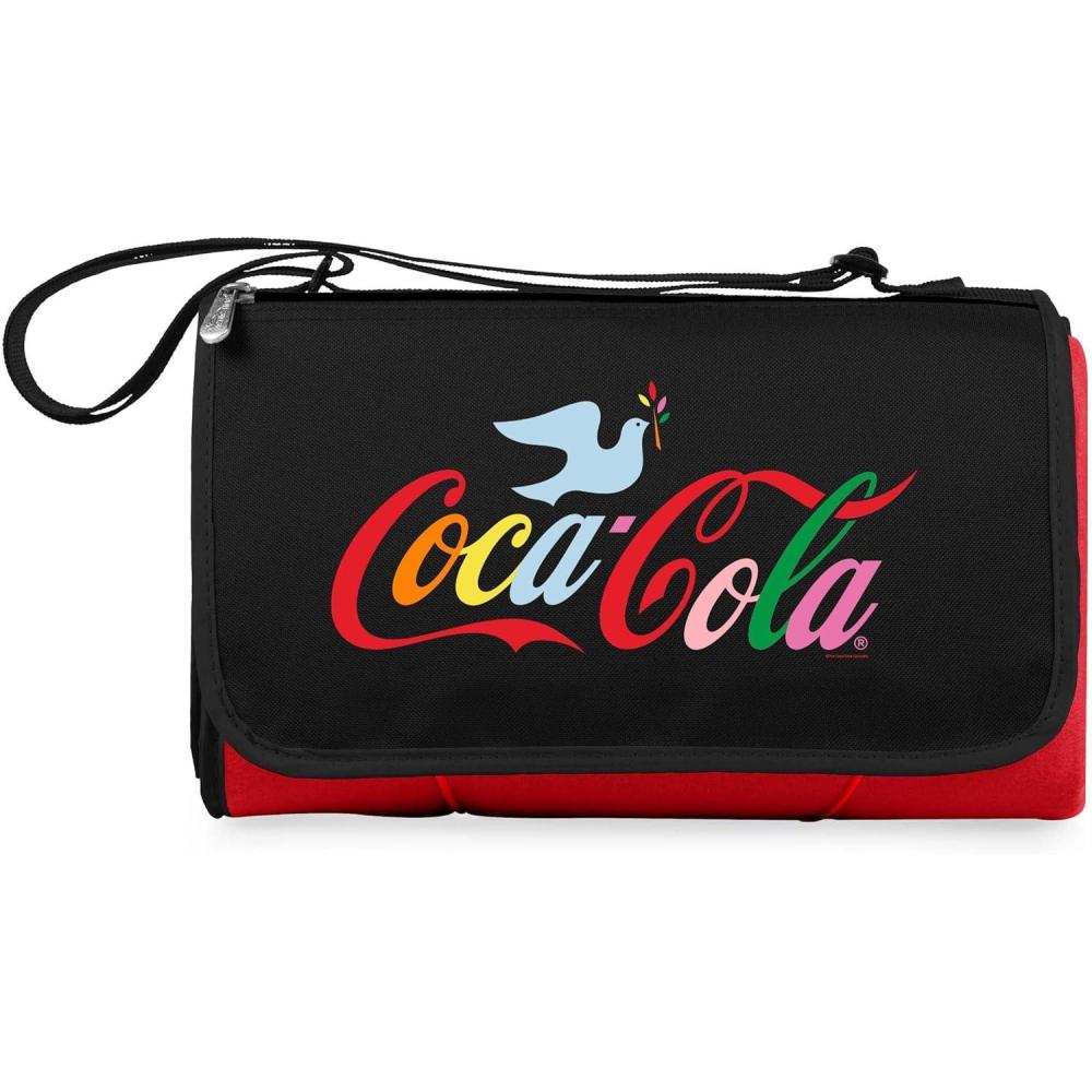 imagePICNIC TIME CocaCola Unity Buy The World A Coke Blanket Tote Outdoor Picnic Blanket Beach Blanket Camping Blanket Red with Black FlapCocacola Unity Dove Red With Black Flap