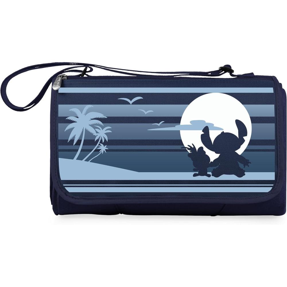 imagePICNIC TIME Disney Lilo ampamp Stitch Scrump Blanket Tote Outdoor Picnic Blanket Beach Blanket Camping Blanket Navy Blue with Black Flap