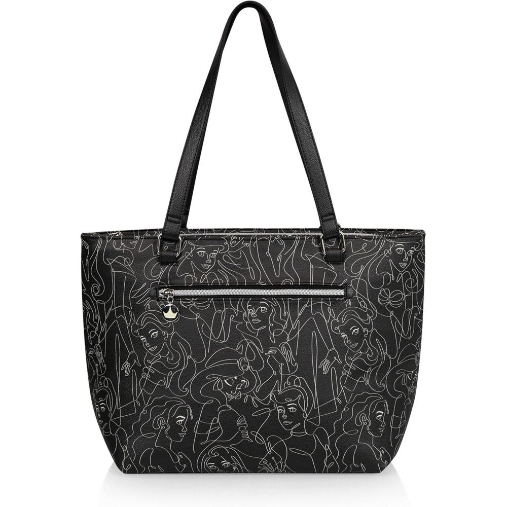 imagePICNIC TIME Disney Lilo ampamp Stitch Uptown Cooler Tote Bag Insulated Lunch Bag Stylish Beach Bag Soft Cooler BlackDisney Princess Pattern Black