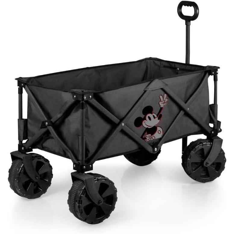 imagePICNIC TIME Disney Mickey Mouse Adventure Wagon Elite AllTerrain Beach Wagon withTable Top Lid ampamp Soft Cooler Liner Utility Wagon Garden Wagon Dark Gray