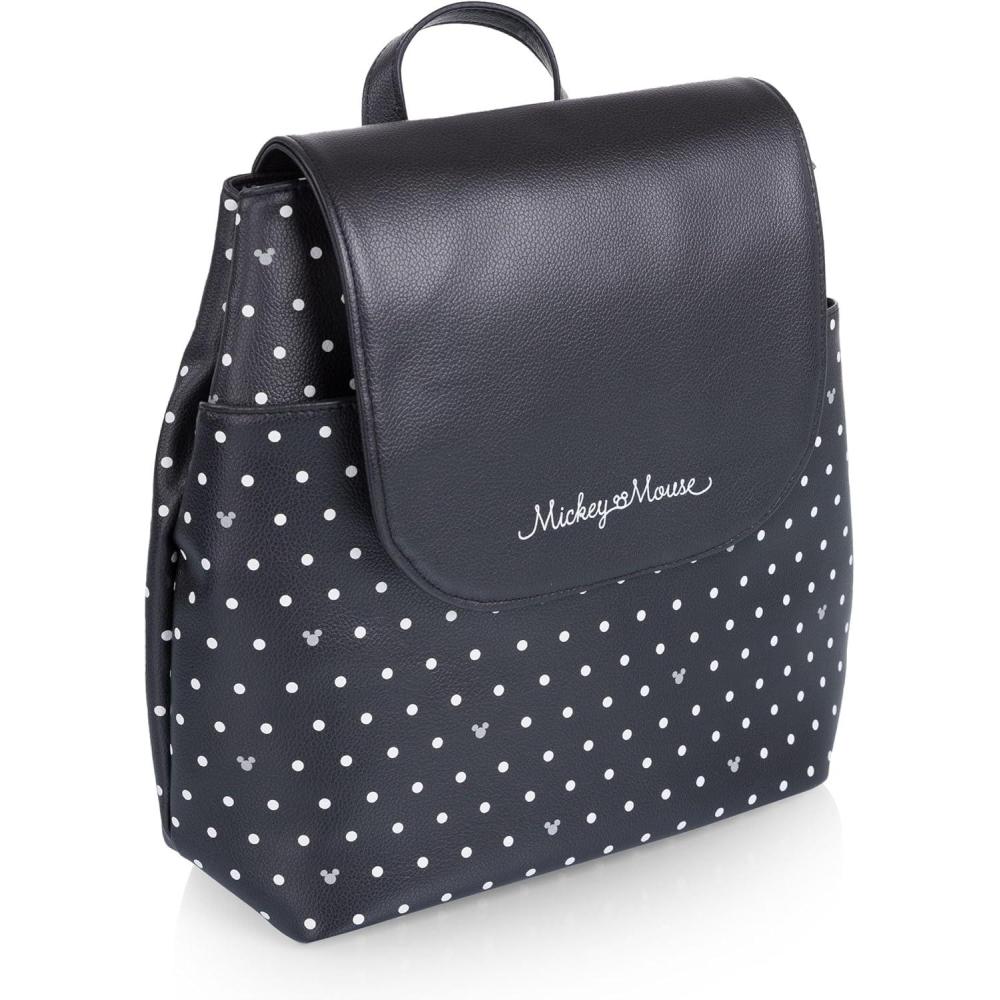 imagePICNIC TIME Disney Mickey Mouse Downtown Mini Cooler Backpack Insulated Lunch Bag Stylish Beach Bag Soft Cooler BlackDisney Mickey Mouse Black White Polka Dot Pattern