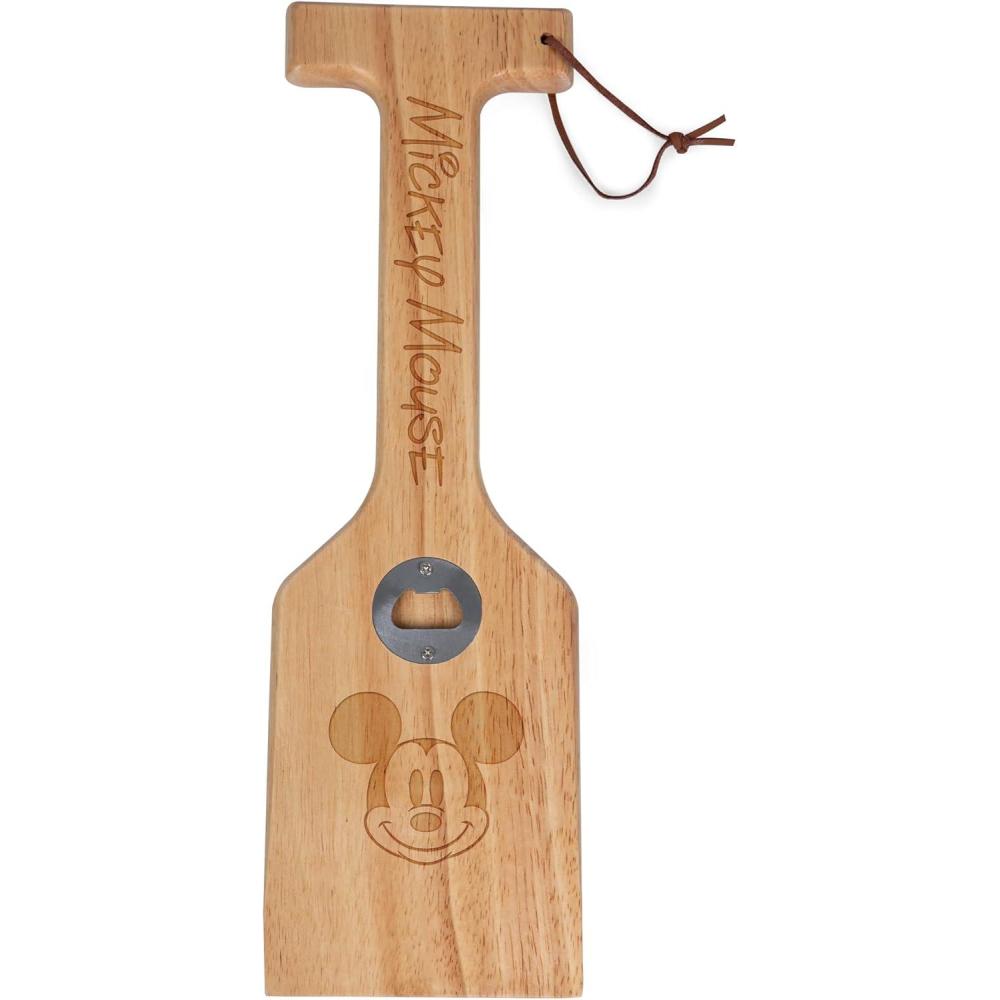 imagePICNIC TIME Disney Mickey Mouse Hardwood BBQ Grill Scraper with Bottle Opener Wood Barbecue Cleaner BBQ Cleaning Tool for Multi Types Grill Grates ParawoodDisney Mickey Mouse Parawood