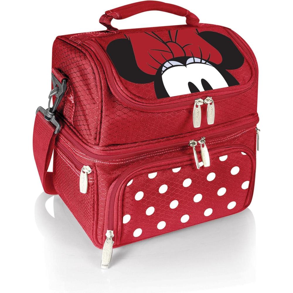 imagePICNIC TIME Disney Mickey Mouse Pranzo Lunch Bag Insulated Lunch Box with Utensil Set Lunch Cooler Bag Black 11 x 75 x 12Disney Minnie Mouse  Red
