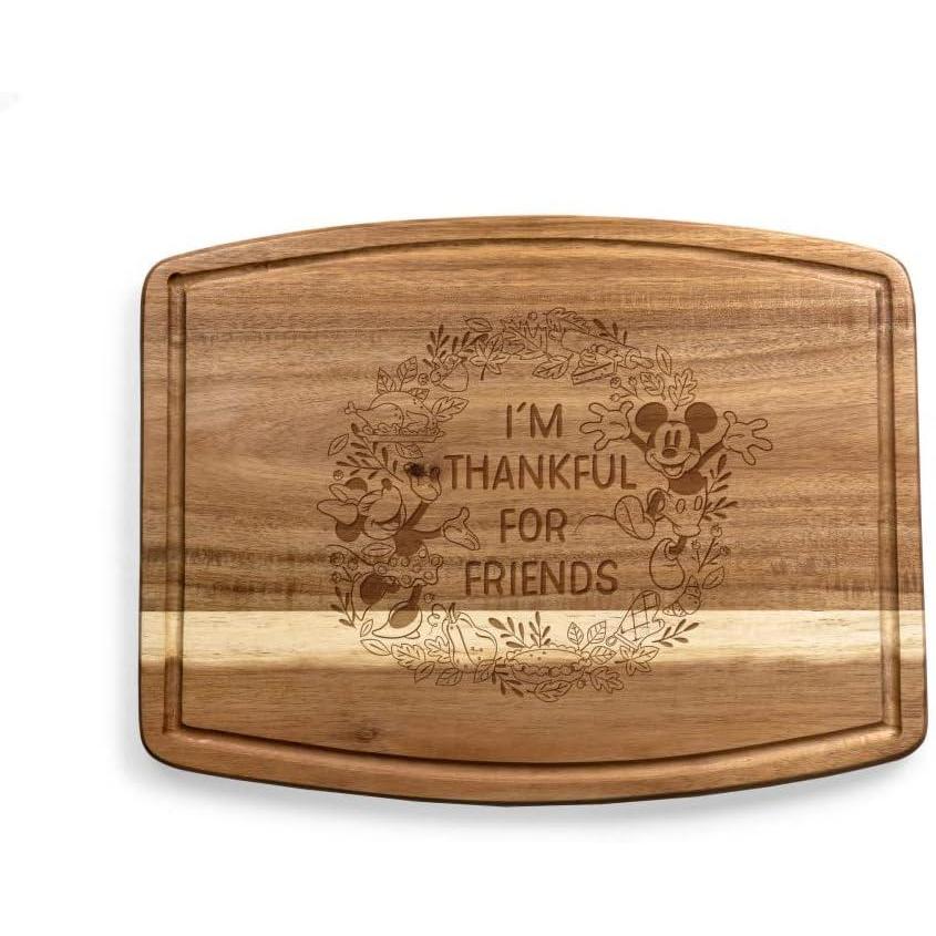 imagePICNIC TIME Disney Mickey Mouse Pumpkin Face Ovale Acacia Cutting Board Serving Board Charcuterie Board Acacia WoodDisney Mickey Mouse Minnie Mouse Thankful Acacia Wood