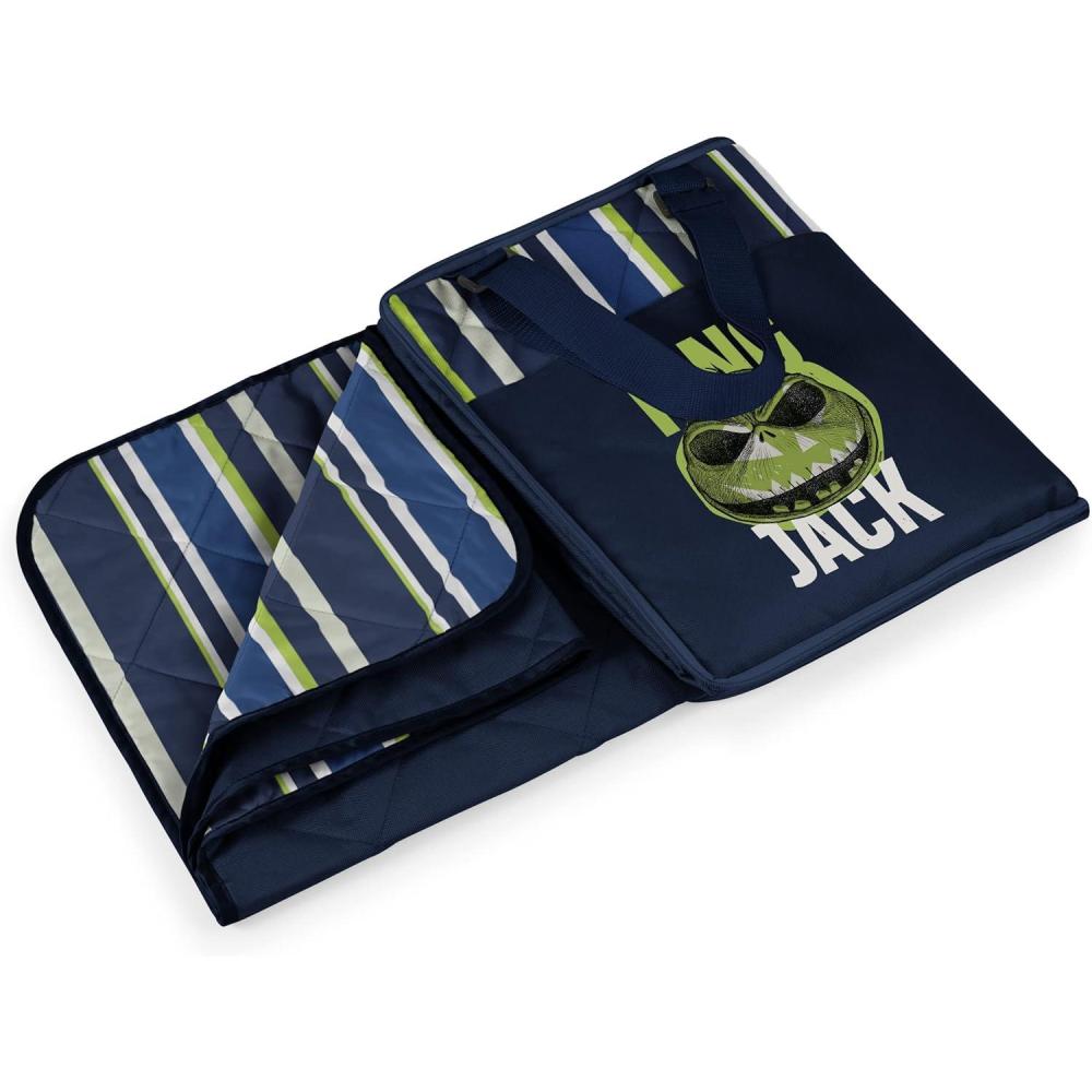 imagePICNIC TIME Disney Mickey Mouse Vista Outdoor Picnic Blanket ampamp Tote Beach Blanket Camping Blanket Mickey Mouse Pattern with Black ExteriorDisney Nightmare Before Christmas Jack Blue Stripe Pattern With Navy Blue Exterior