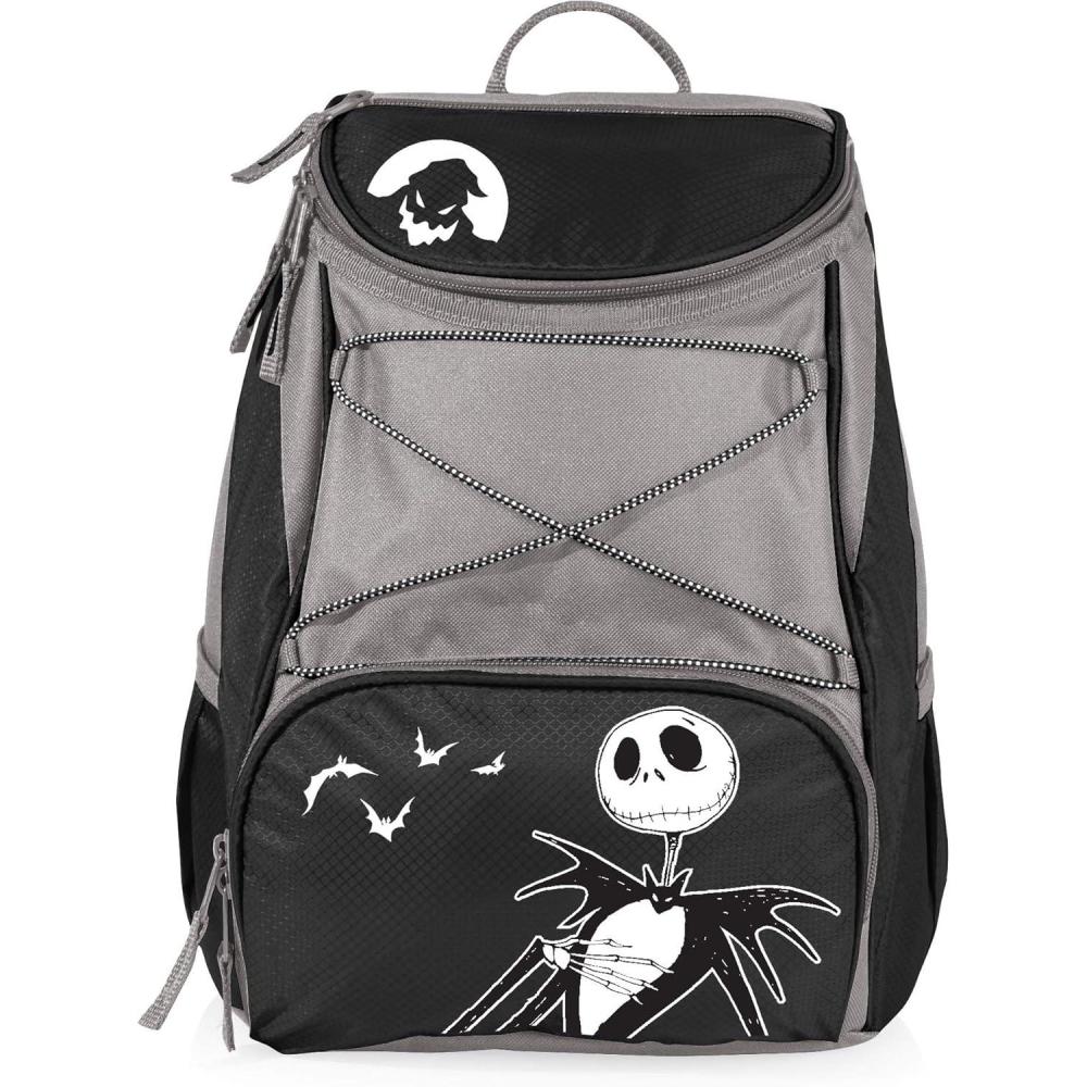 imagePICNIC TIME Disney Nightmare Before Christmas Jack PTX Backpack Cooler Soft Cooler Backpack Insulated Lunch Bag Black with Gray Accents