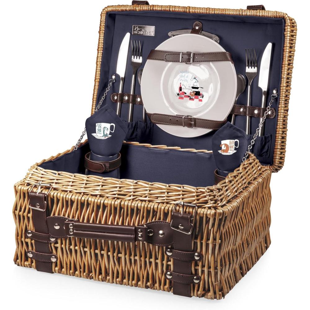 imagePICNIC TIME Disney Pixar Ratatouille Champion Picnic Basket for 2 Large Wicker Picnic Set with Cutlery Service Kit Navy Blue 158 x 12 x 75Disney Pixar Ratatouille Navy Blue