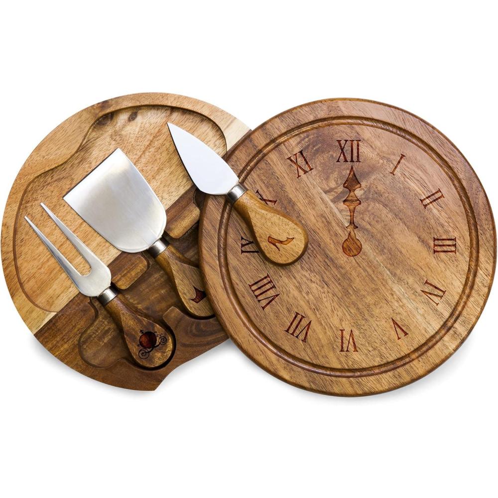 imagePICNIC TIME Disney Ratatouille Acacia Brie Cheese Board ampamp Knife Set Charcuterie Board with Swivel Tool Drawer Premium Wood Cutting Board Perfect Disney Gift for Entertaining Acacia WoodDisney Princess Cinderella  Acacia Wood