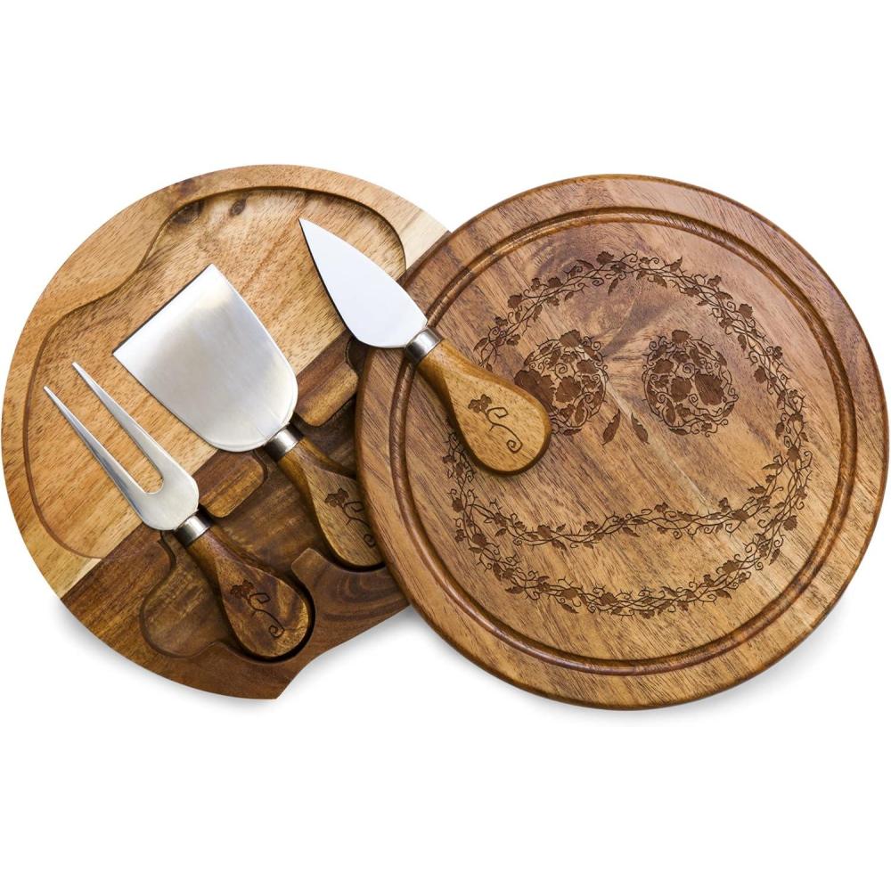 imagePICNIC TIME Disney Ratatouille Acacia Brie Cheese Board ampamp Knife Set Charcuterie Board with Swivel Tool Drawer Premium Wood Cutting Board Perfect Disney Gift for Entertaining Acacia WoodDisney Nightmare Before Christmas Jack  Acacia Wood