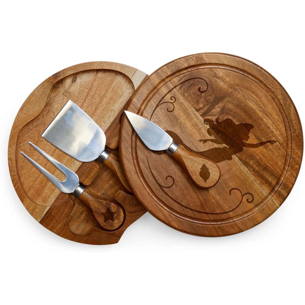 imagePICNIC TIME Disney Ratatouille Acacia Brie Cheese Board ampamp Knife Set Charcuterie Board with Swivel Tool Drawer Premium Wood Cutting Board Perfect Disney Gift for Entertaining Acacia WoodDisney Princess The Little Mermaid Acacia Wood