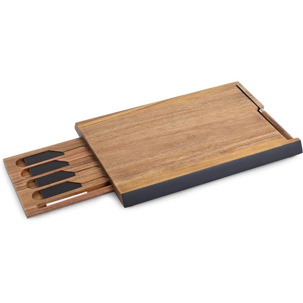 imagePICNIC TIME Formaggio Cheese Board with Chalkboard Cheese Makers Charcuterie Board and Food Labels Acacia Wood Cutting Board Acacia Wood