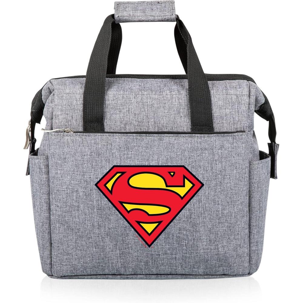 imagePICNIC TIME Harry Potter Gryffindor On The Go Lunch Cooler Soft Cooler Lunch Box Insulated Lunch Bag Black with Red AccentsDC Comics Superman Heathered Gray
