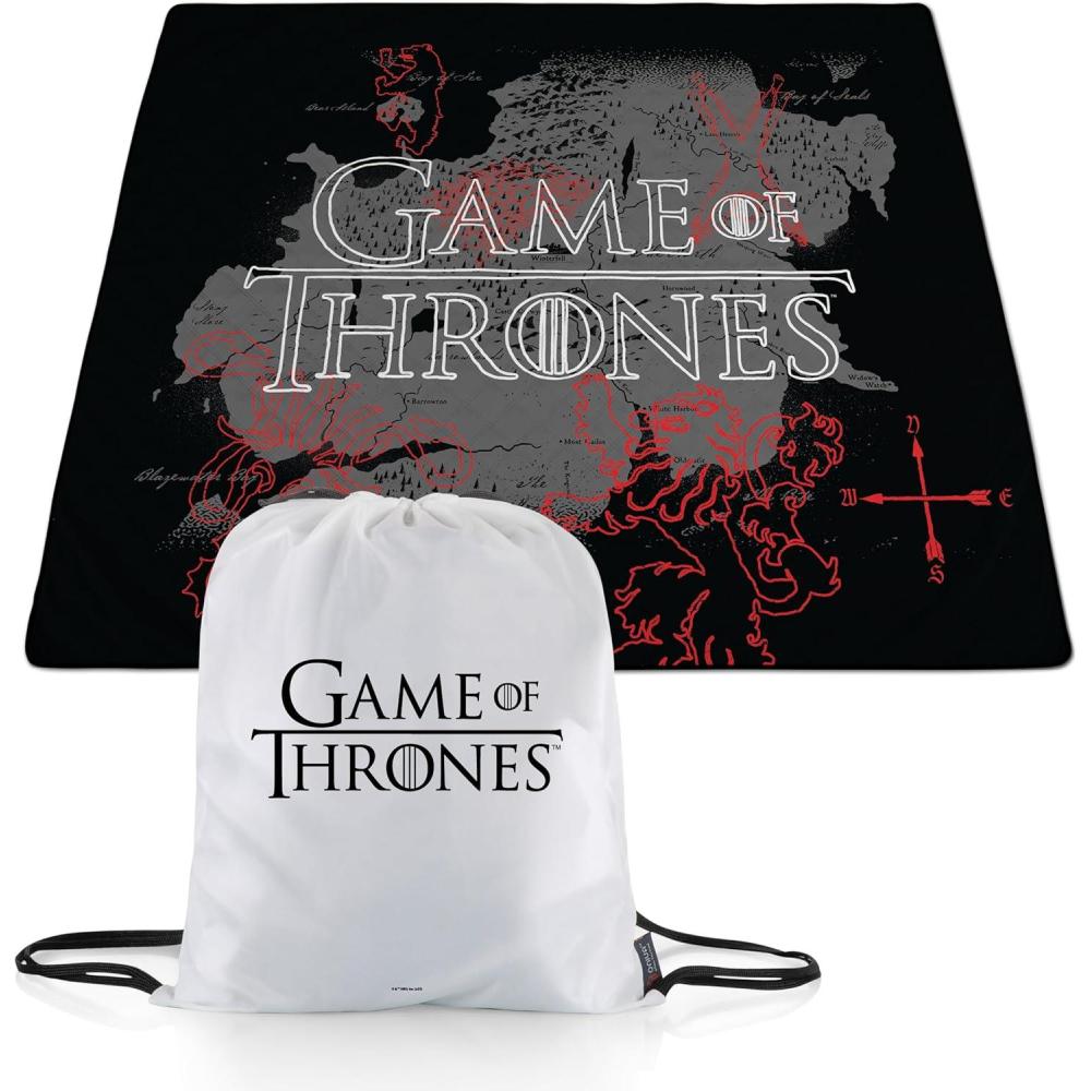 imagePICNIC TIME Harry Potter Slytherin Impresa Picnic Blanket Lightweight Beach Blanket Machine Washable BlackGame of Thrones  Black  White