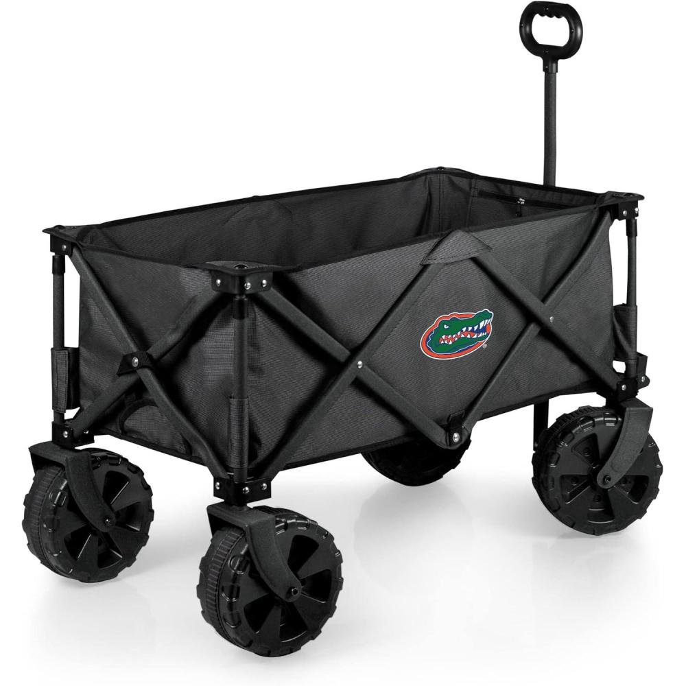 imagePICNIC TIME NCAA Adventure Wagon Elite AllTerrain Folding Beach Wagon with Big Wheels Plus Table Top Lid ampamp Soft Cooler Liner Dark GrayFlorida Gators