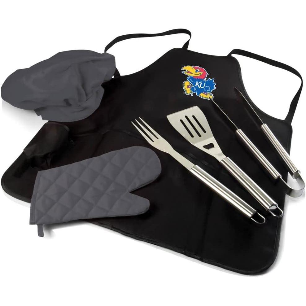 imagePICNIC TIME NCAA BBQ Apron Tote Pro Grill SetKansas Jayhawks