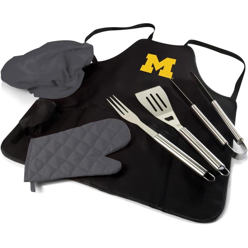 imagePICNIC TIME NCAA BBQ Apron Tote Pro Grill SetMichigan Wolverines