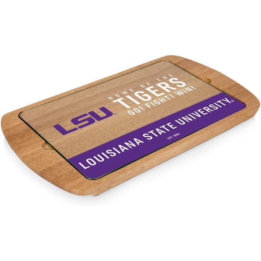 imagePICNIC TIME NCAA Billboard Glass Top Cheese Board Serving Platter Cheese Boards Charcuterie Boards ParawoodLSU Tigers