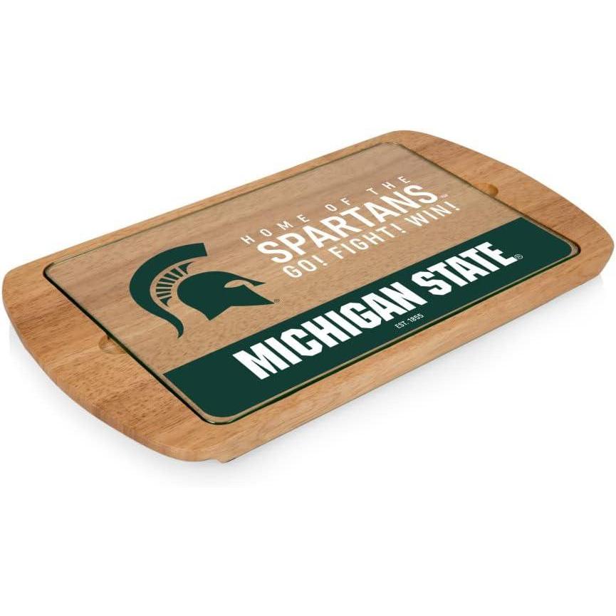 imagePICNIC TIME NCAA Billboard Glass Top Cheese Board Serving Platter Cheese Boards Charcuterie Boards ParawoodMichigan State Spartans