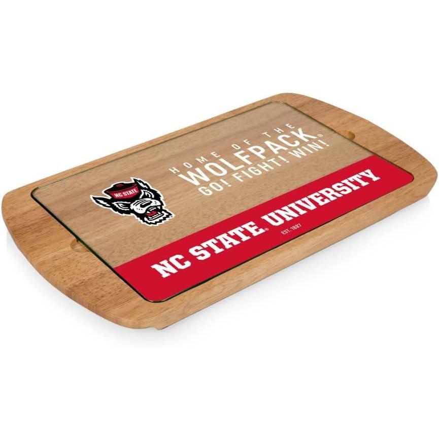imagePICNIC TIME NCAA Billboard Glass Top Cheese Board Serving Platter Cheese Boards Charcuterie Boards ParawoodNC State Wolfpack