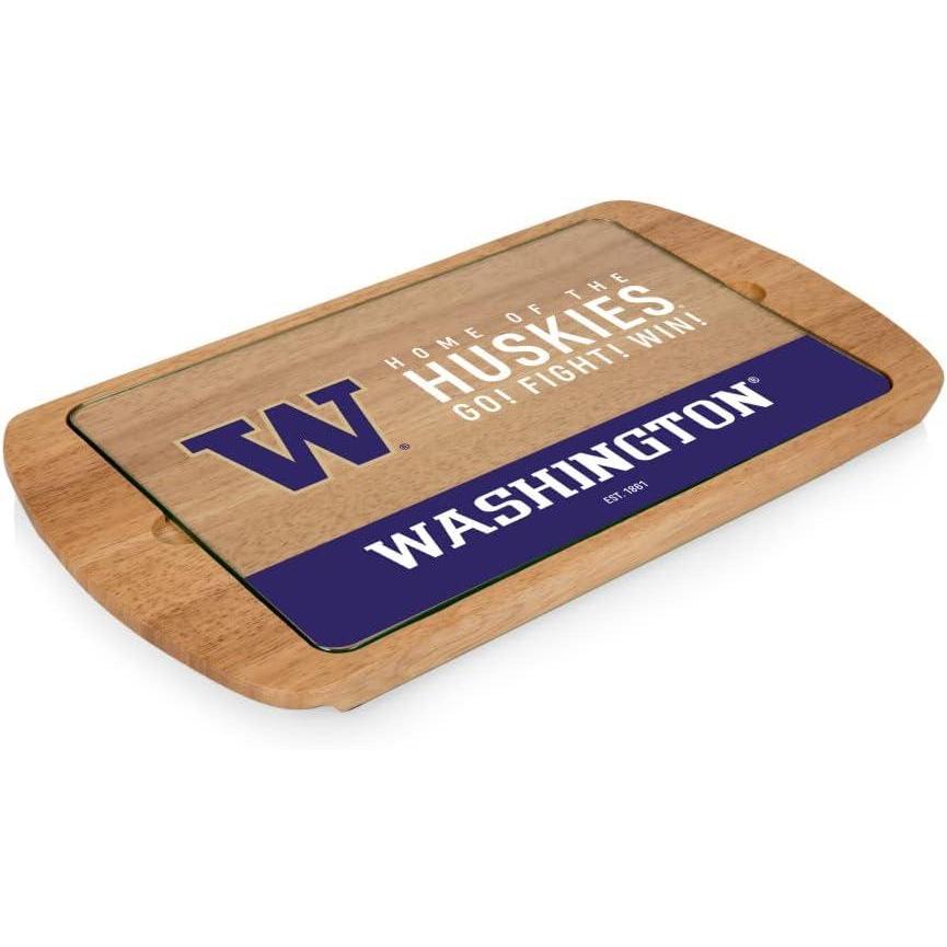 imagePICNIC TIME NCAA Billboard Glass Top Cheese Board Serving Platter Cheese Boards Charcuterie Boards ParawoodWashington Huskies
