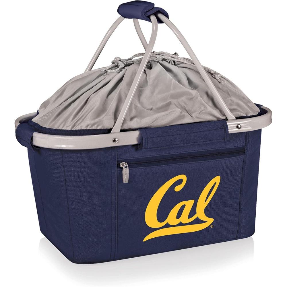 imagePICNIC TIME NCAA Cal Bears Metro Shopping Basket Insulated Picnic Basket Collapsible Market Basket Utility Tote Cooler Bag Navy Blue