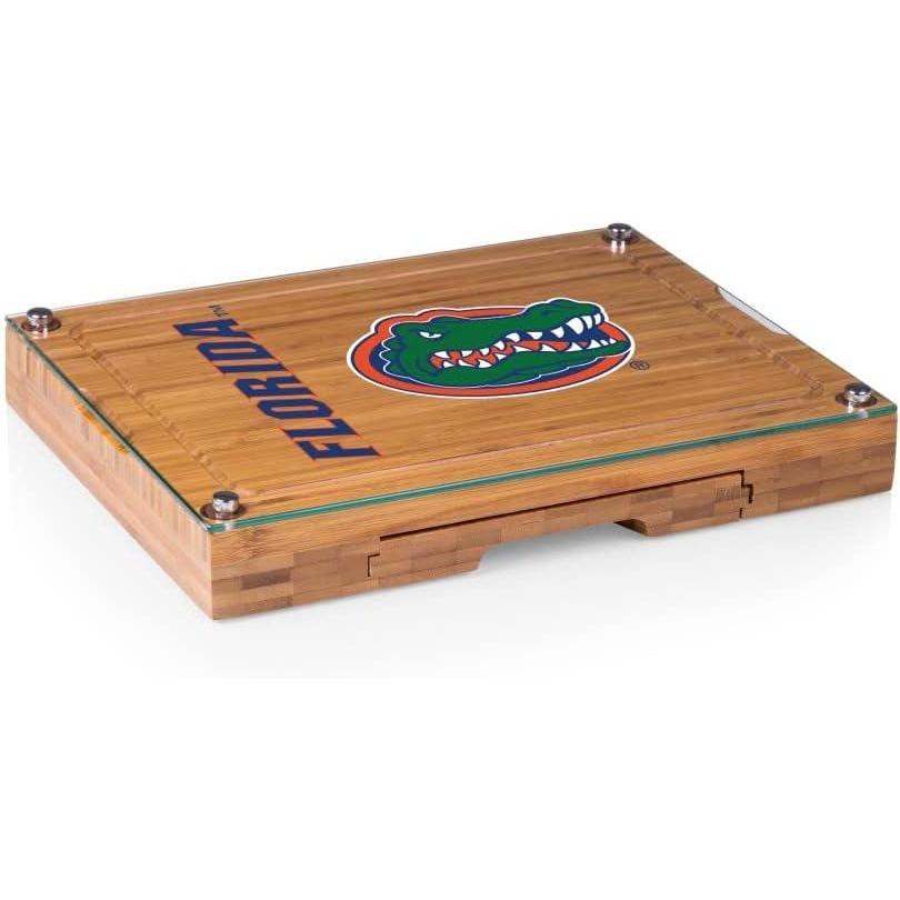 imagePICNIC TIME NCAA Concerto Glass Top Cheese Board and Knife Set Charcuterie Board Set Glass Top Cutting Board BambooFlorida Gators