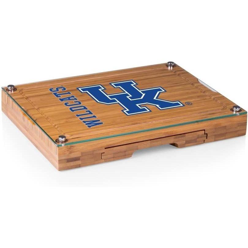 imagePICNIC TIME NCAA Concerto Glass Top Cheese Board and Knife Set Charcuterie Board Set Glass Top Cutting Board BambooKentucky Wildcats