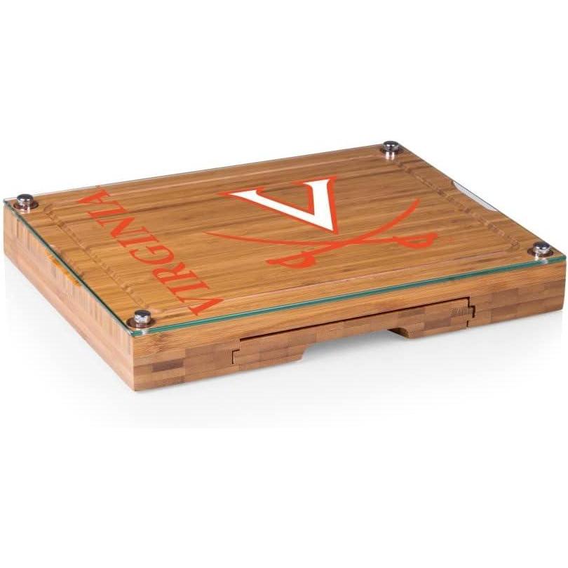 imagePICNIC TIME NCAA Concerto Glass Top Cheese Board and Knife Set Charcuterie Board Set Glass Top Cutting Board BambooVirginia Cavaliers