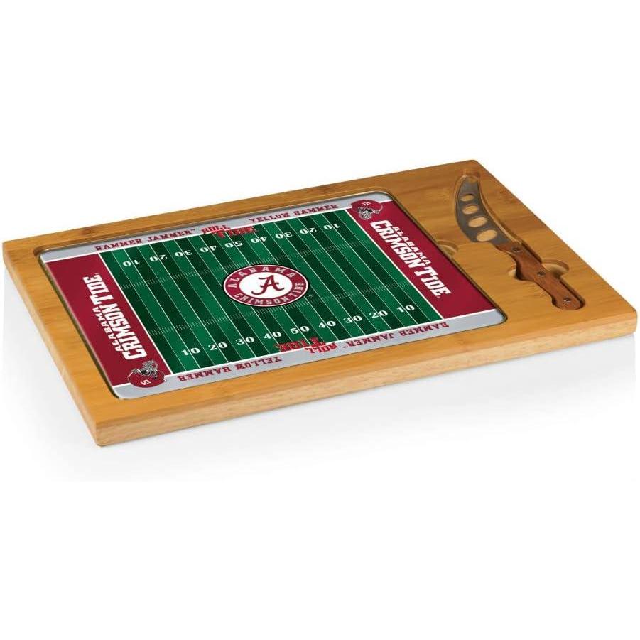 imagePICNIC TIME NCAA Icon Glass Top Cutting Board ampamp Knife Set Cheese Boards Charcuterie Boards Serving Platter Parawood ampamp BambooAlabama Crimson Tide
