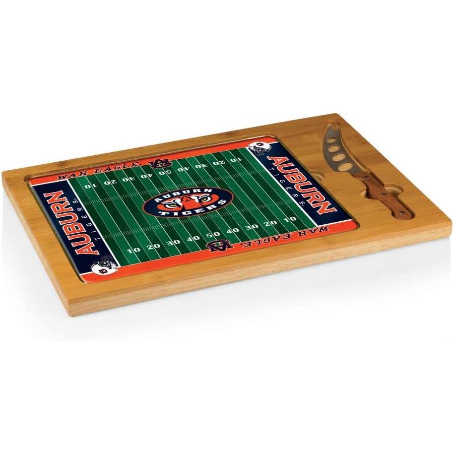 imagePICNIC TIME NCAA Icon Glass Top Cutting Board ampamp Knife Set Cheese Boards Charcuterie Boards Serving Platter Parawood ampamp BambooAuburn Tigers