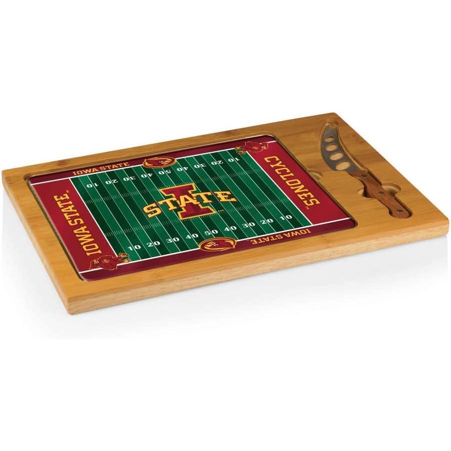 imagePICNIC TIME NCAA Icon Glass Top Cutting Board ampamp Knife Set Cheese Boards Charcuterie Boards Serving Platter Parawood ampamp BambooIowa State Cyclones