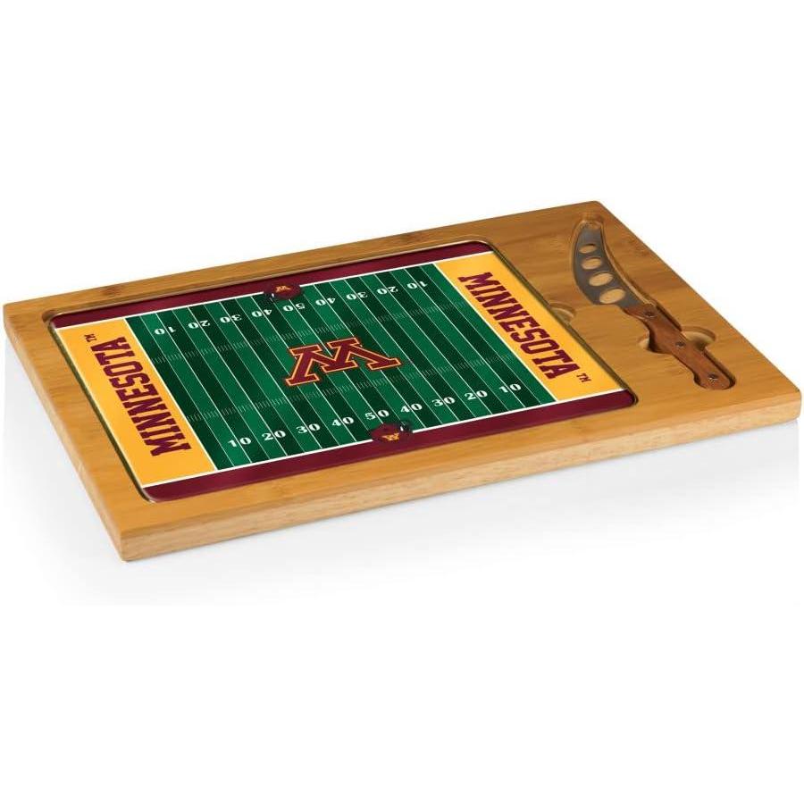 imagePICNIC TIME NCAA Icon Glass Top Cutting Board ampamp Knife Set Cheese Boards Charcuterie Boards Serving Platter Parawood ampamp BambooMinnesota Golden Gophers