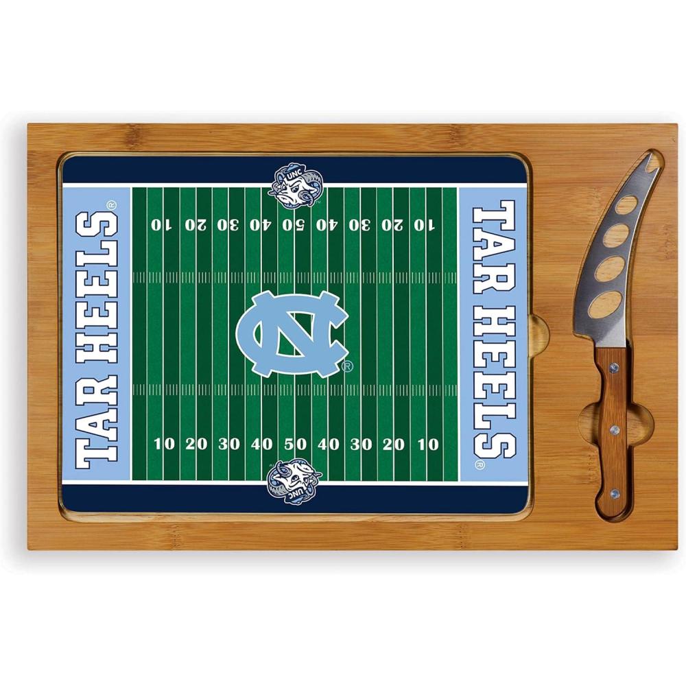 imagePICNIC TIME NCAA Icon Glass Top Cutting Board ampamp Knife Set Cheese Boards Charcuterie Boards Serving Platter Parawood ampamp BambooNorth Carolina Tar Heels
