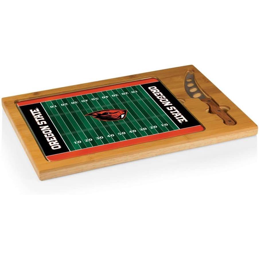imagePICNIC TIME NCAA Icon Glass Top Cutting Board ampamp Knife Set Cheese Boards Charcuterie Boards Serving Platter Parawood ampamp BambooOregon State Beavers