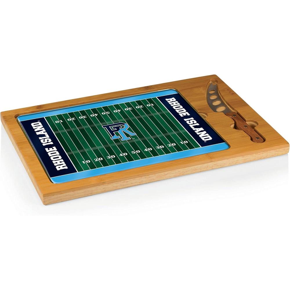 imagePICNIC TIME NCAA Icon Glass Top Cutting Board ampamp Knife Set Cheese Boards Charcuterie Boards Serving Platter Parawood ampamp BambooRhode Island Rams