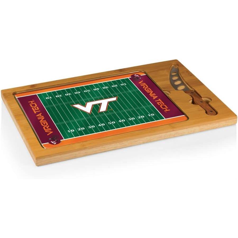 imagePICNIC TIME NCAA Icon Glass Top Cutting Board ampamp Knife Set Cheese Boards Charcuterie Boards Serving Platter Parawood ampamp BambooVirginia Tech Hokies