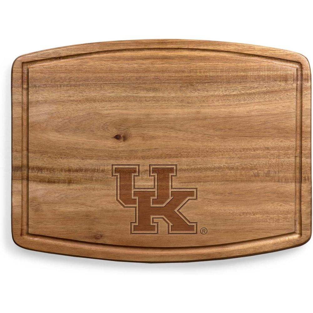 imagePICNIC TIME NCAA Ovale Acacia Cutting Board Charcuterie Board Set with Juice Groove for SpillS Wood Serving Platte Acacia WoodKentucky Wildcats