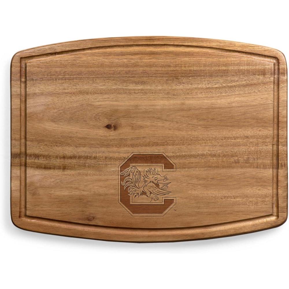imagePICNIC TIME NCAA Ovale Acacia Cutting Board Charcuterie Board Set with Juice Groove for SpillS Wood Serving Platte Acacia WoodSouth Carolina Gamecocks