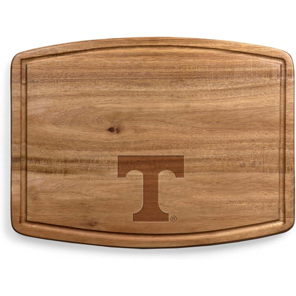 imagePICNIC TIME NCAA Ovale Acacia Cutting Board Charcuterie Board Set with Juice Groove for SpillS Wood Serving Platte Acacia WoodTennessee Volunteers