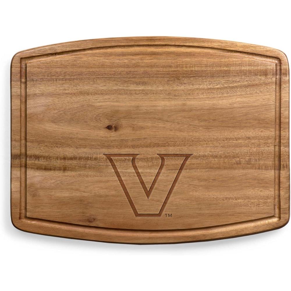 imagePICNIC TIME NCAA Ovale Acacia Cutting Board Charcuterie Board Set with Juice Groove for SpillS Wood Serving Platte Acacia WoodVanderbilt Commodores