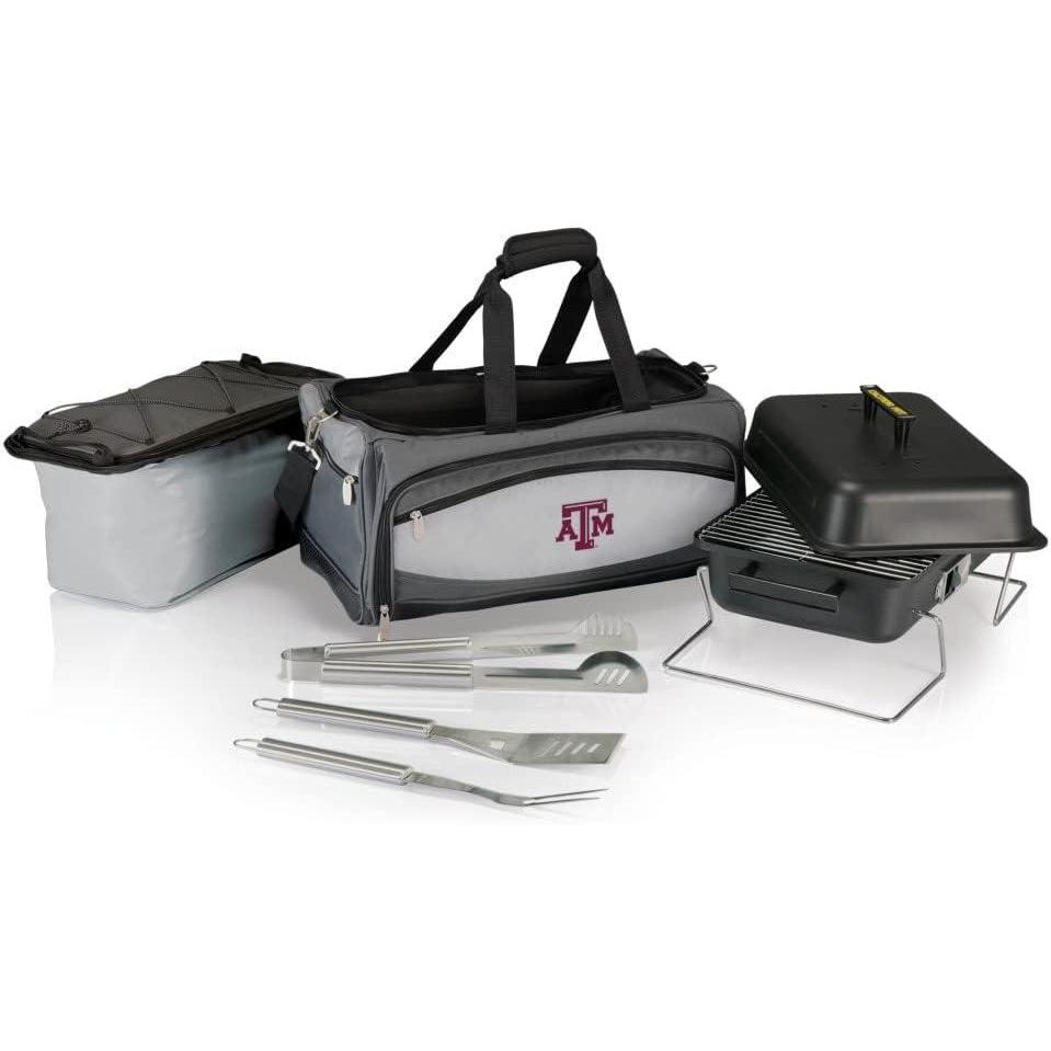 imagePICNIC TIME NCAA UnisexAdult NCAA Buccaneer Portable Charcoal Grill ampamp Cooler ToteBlack with Gray Accents