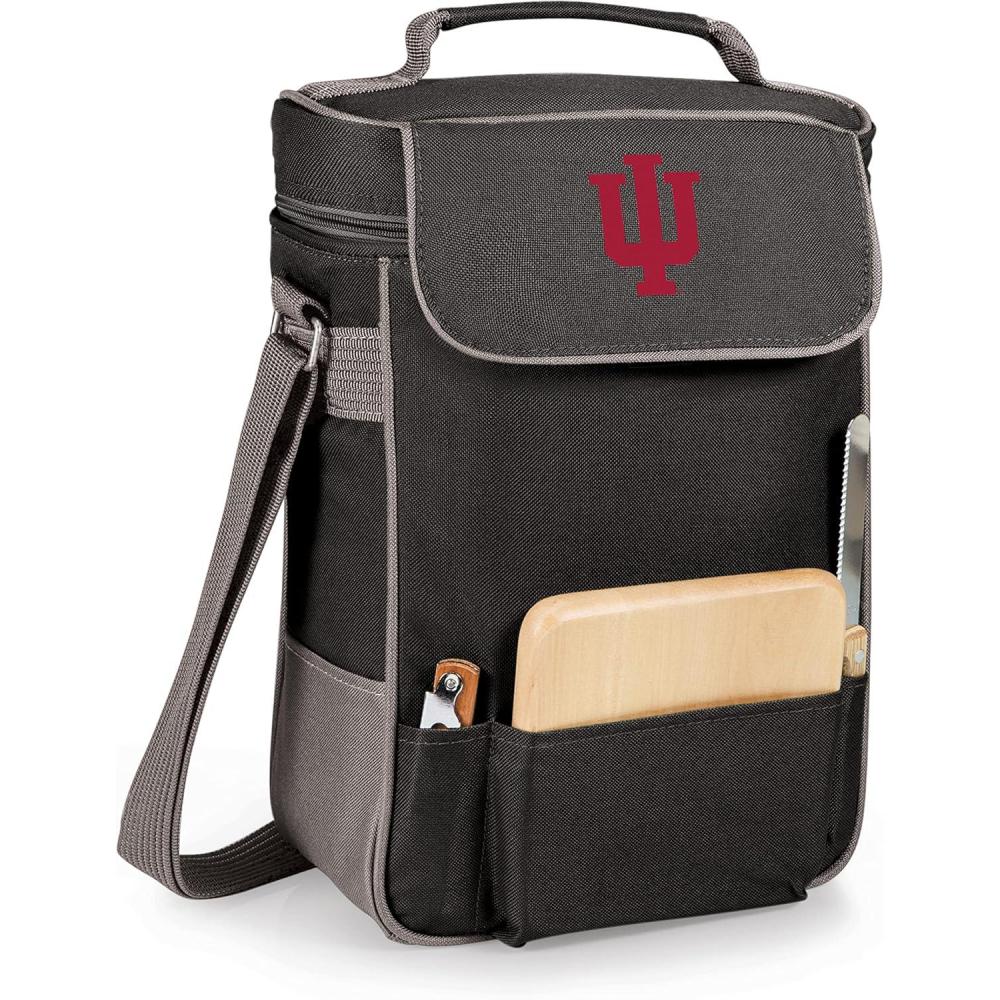 imagePICNIC TIME NCAA UnisexAdult NCAA Duet Wine ampamp Cheese ToteBlack With Gray Accents