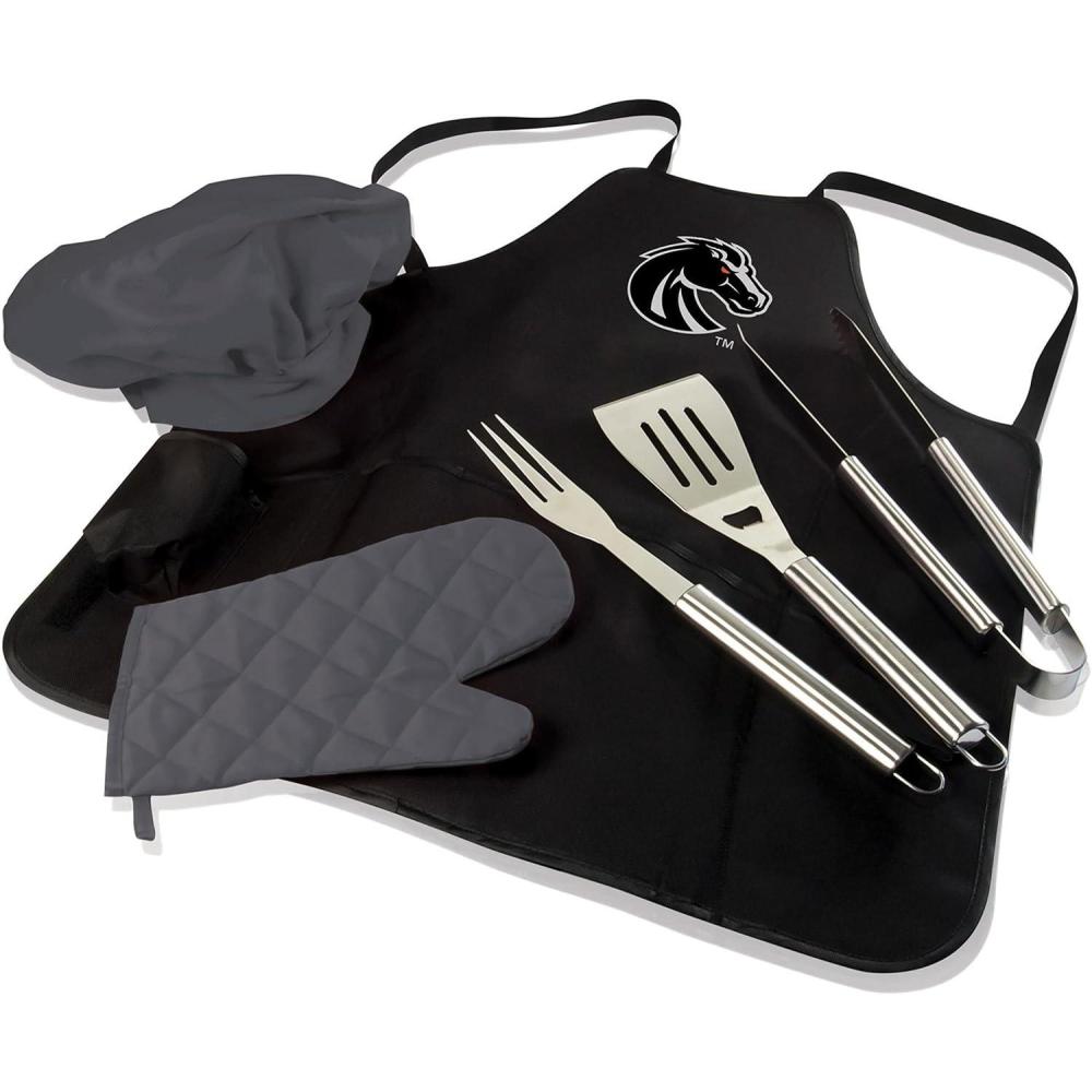 imagePICNIC TIME NCAA unisexadult Ncaa Bbq Apron Tote Pro Grill SetBlack With Gray Accents