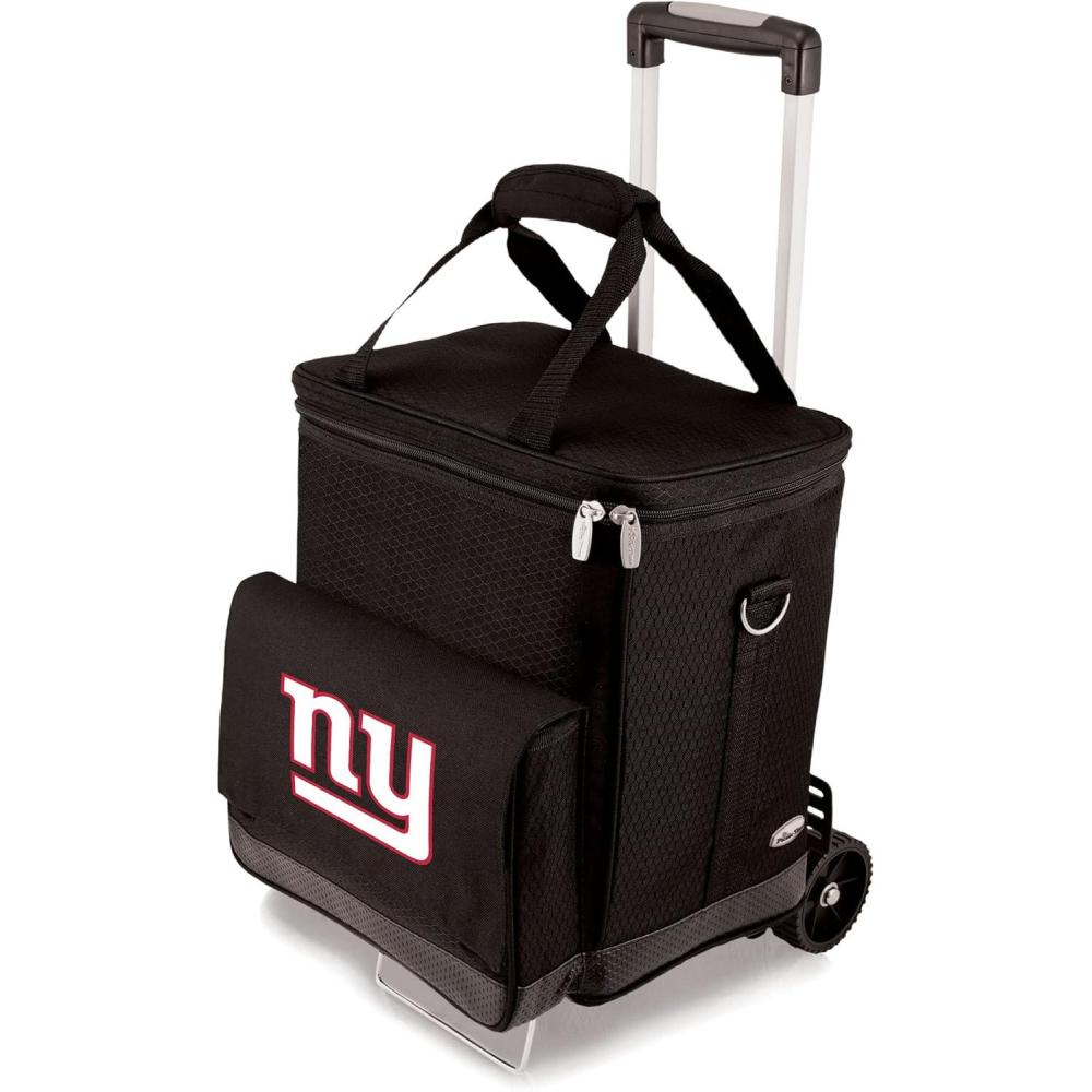 imagePICNIC TIME NFL UnisexAdult NFL Cellar 6Bottle Wine Carrier ampamp Cooler Tote with TrolleyNew York Giants
