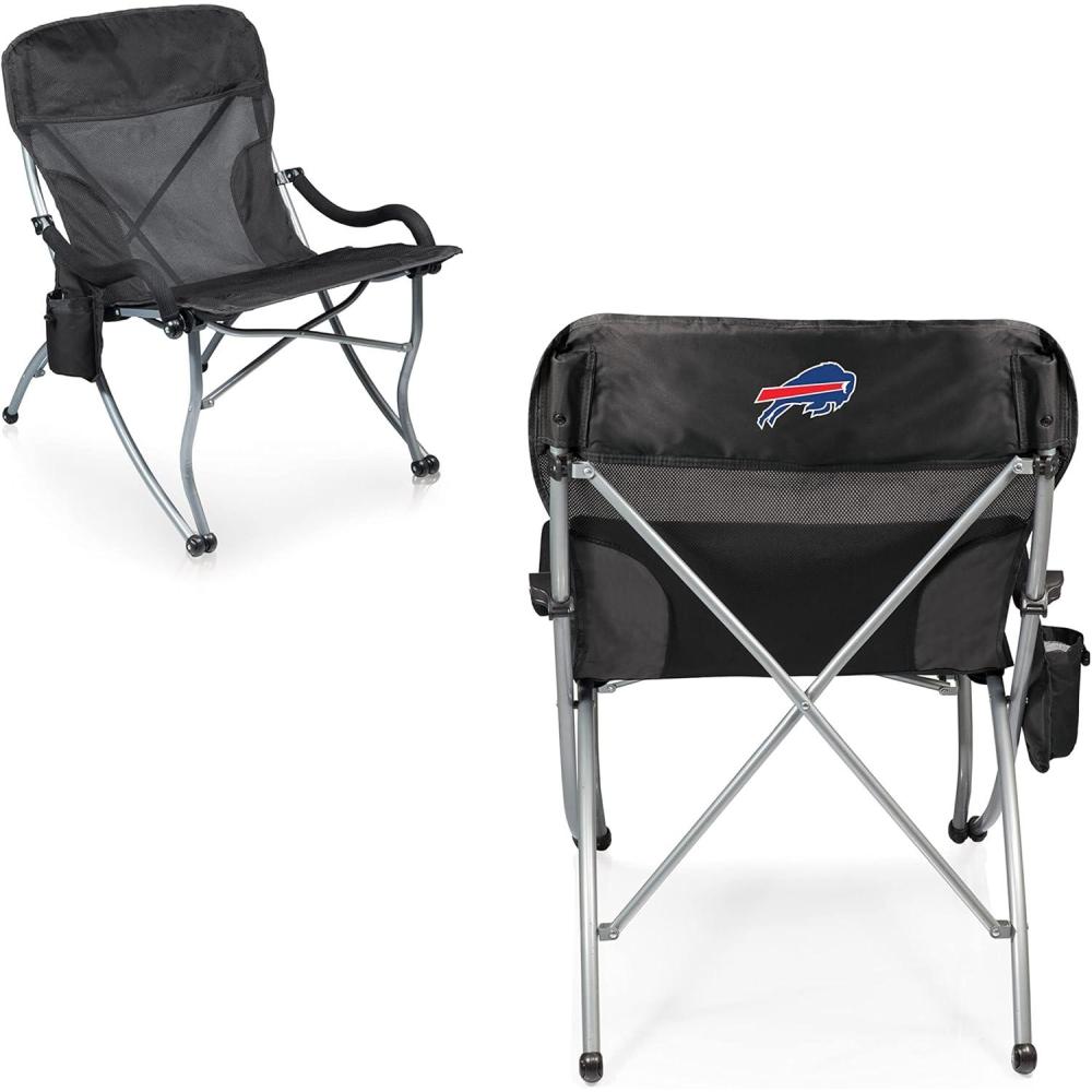 imagePICNIC TIME NFL UnisexAdult NFL PTXL Heavy Duty Camping Chair XL Beach Chair 400 lb Capacity Camp ChairBlack