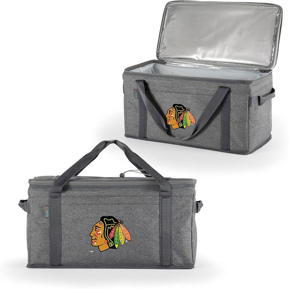 imagePICNIC TIME NHL Anaheim Ducks 64 Can Collapsible Cooler Large Insulated Soft Cooler Bag Portable Beach Cooler with Shoulder StrapChicago Blackhawks